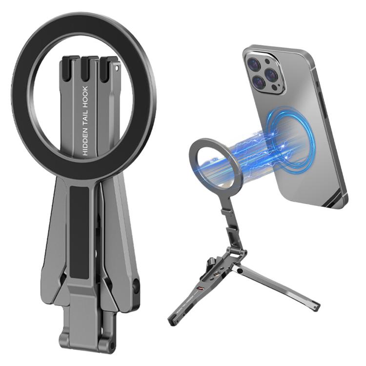 Magsafe Mobile Phone Magnetic Holder Desktop Tripod - Silver Gray