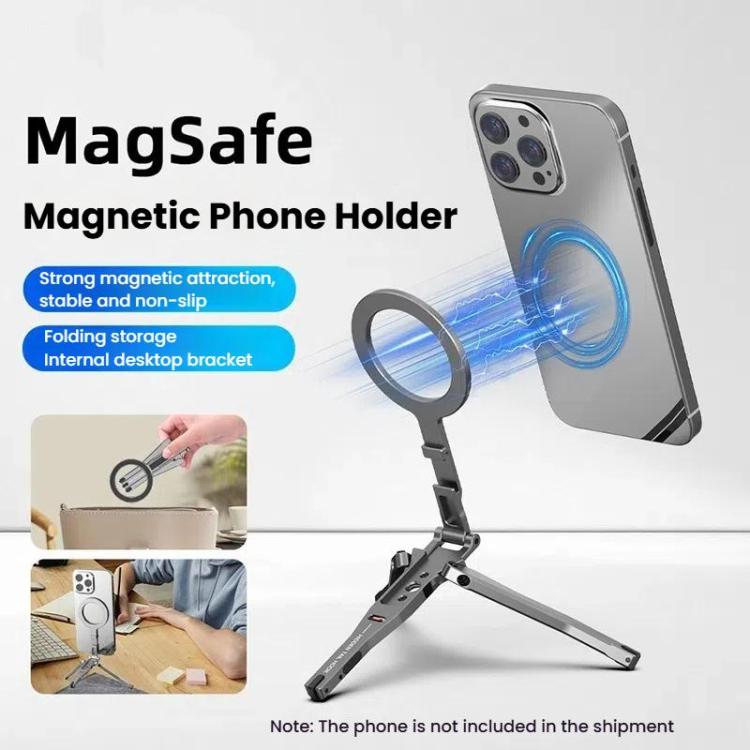 Magsafe Mobile Phone Magnetic Holder Desktop Tripod - Silver Gray