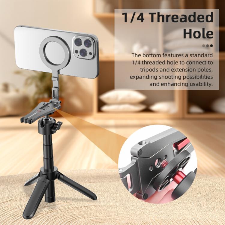 Magsafe Mobile Phone Magnetic Holder Desktop Tripod - Silver Gray