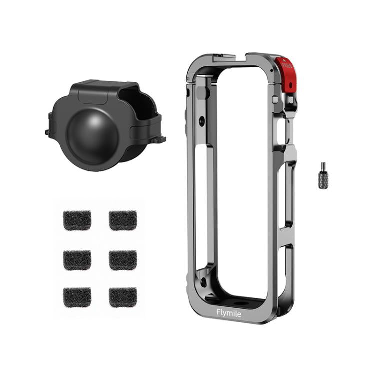 For Insta360 X5 Camera Flymile Metal Frame Lens Cover Set Rabbit Cage Expansion Bracket - Metal Color