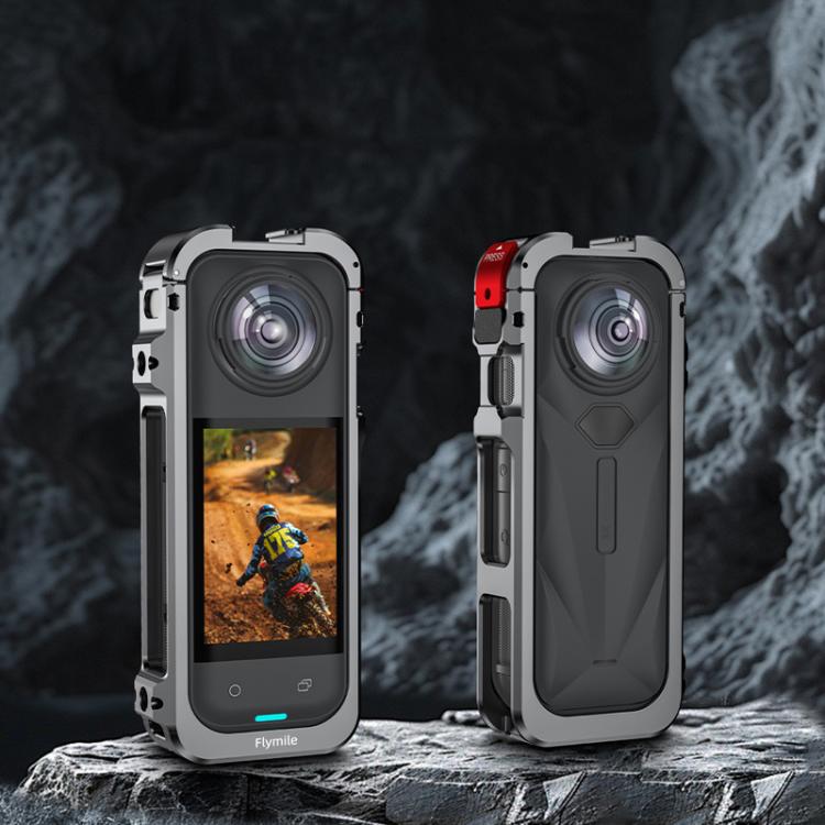 For Insta360 X5 Camera Flymile Metal Frame Lens Cover Set Rabbit Cage Expansion Bracket - Metal Color