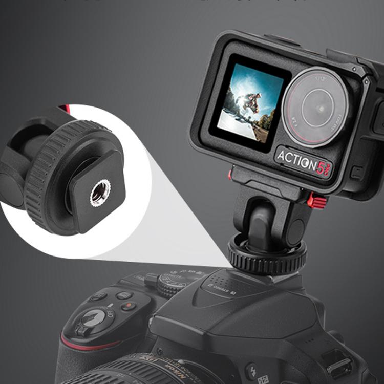 For Osmo Action 3 / 4 / 5 Pro Flymile AC5003 Magnetic Head Quick Release Base - Black