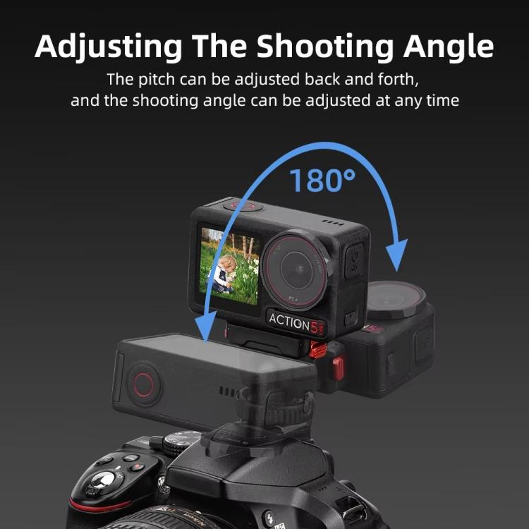 For Osmo Action 3 / 4 / 5 Pro Flymile AC5003 Magnetic Head Quick Release Base - Black
