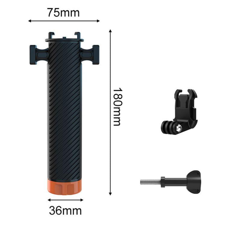 Buoyant Anti-Sink Dive Handle With Dual Cold Shoe Mounts for Action Cameras - Orange