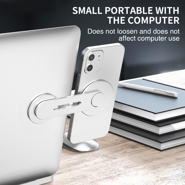 AhaStyle WG26-5 Aluminum MagSafe Circle Magnetic Laptop Expansion Stand Portable Adjustable Phone Holder