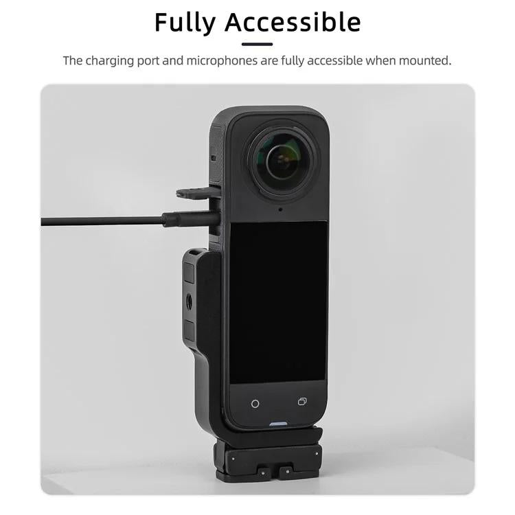 For Insta360 X5 / X4 Sunnylife X4-ZJ826 L-shape Conversion Bracket Magnetic Adaptor Expansion Accessory - Black