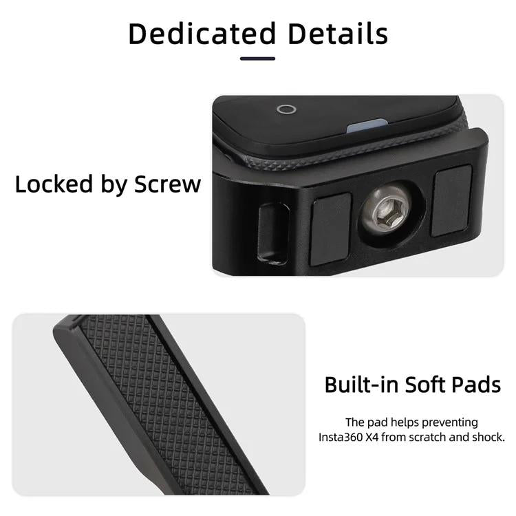For Insta360 X5 / X4 Sunnylife X4-ZJ826 L-shape Conversion Bracket Magnetic Adaptor Expansion Accessory - Black