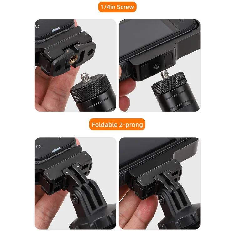 For Insta360 X5 / X4 Sunnylife X4-ZJ826 L-shape Conversion Bracket Magnetic Adaptor Expansion Accessory - Black