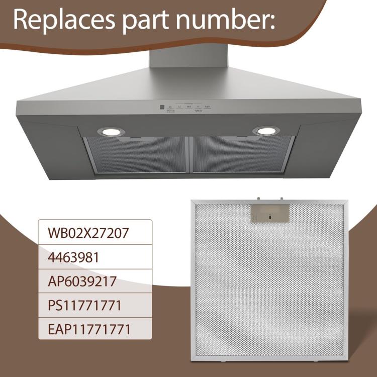 2pcs /Pack WB02X27207 Range Hood Grease Filter For GE JVX5300BJ1TS /JVX5305DJ2WW /JVX5305DJ3BB