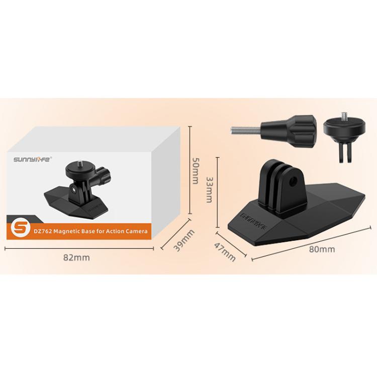 Sunnylife DZ762 Sports Camera Magnetic Dock Expansion Adapter Bracket - Black