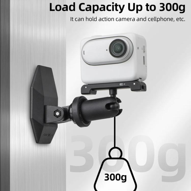 Sunnylife DZ762 Sports Camera Magnetic Dock Expansion Adapter Bracket - Black