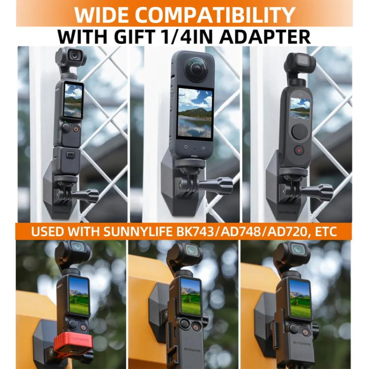 Sunnylife DZ762 Sports Camera Magnetic Dock Expansion Adapter Bracket - Black