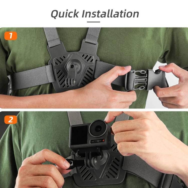Sunnylife XD742 360 Degree Universal Sports Camera Chest Strap Mount - Gray
