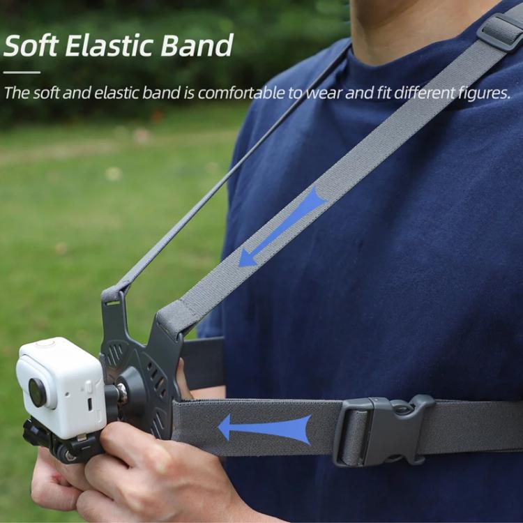 Sunnylife XD742 360 Degree Universal Sports Camera Chest Strap Mount - Gray