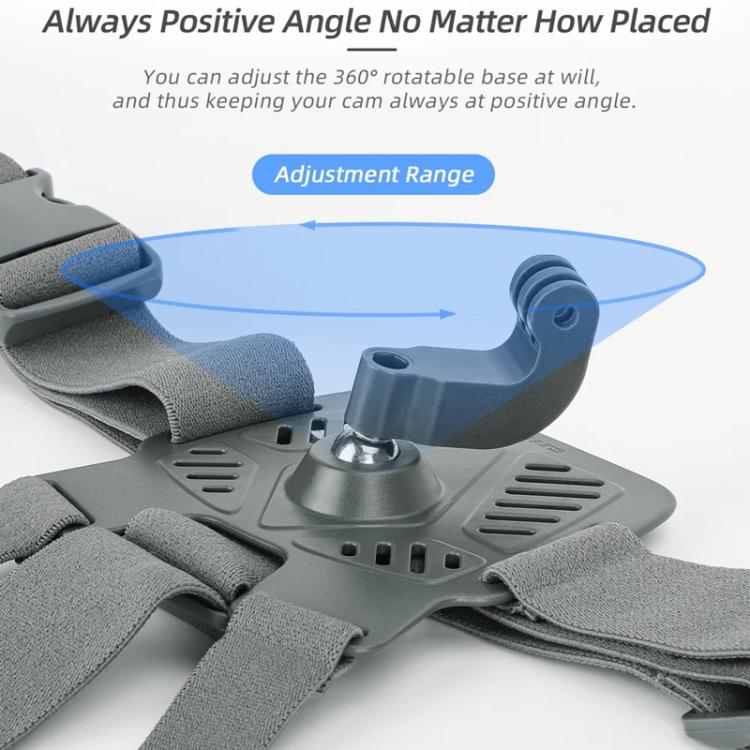 Sunnylife XD742 360 Degree Universal Sports Camera Chest Strap Mount - Gray