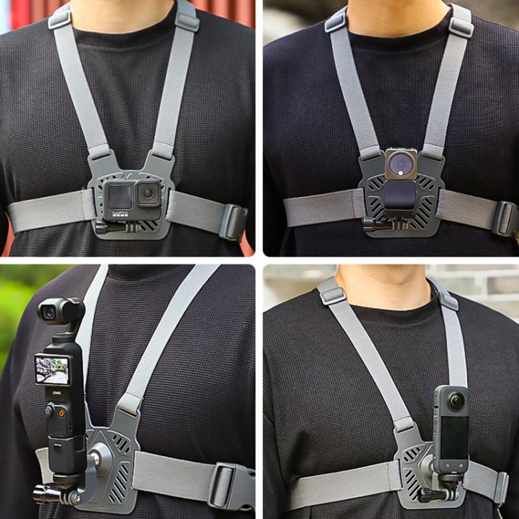 Sunnylife XD742 360 Degree Universal Sports Camera Chest Strap Mount - Gray
