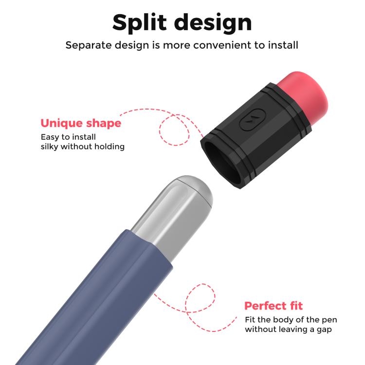 For Huawei M-Pencil 1 / 2 / 3 AhaStyle PT114-C Ultra-thin Pen Case, Color: Dark Blue+Transparent Pen Cap