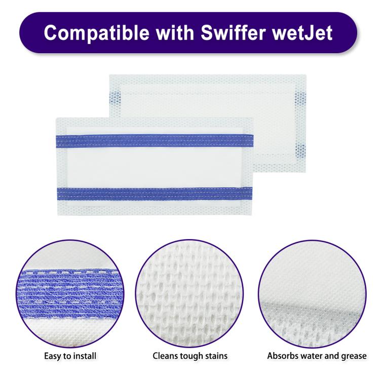 3pcs /Pack Disposable Mopping Pads For Swiffer WetJet Heavy Duty Cleaning, Multi-Surface, Streak-Free, Quick Clean - White