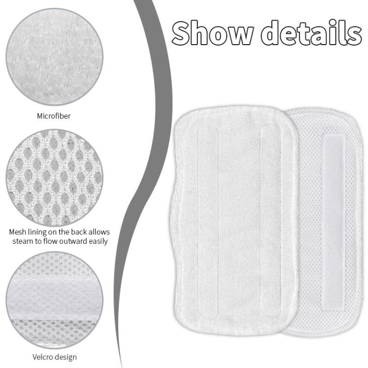 3pcs /Pack Microfiber Pads For Shark S3101 Steam Mop Replacement Mop Head Covers - White