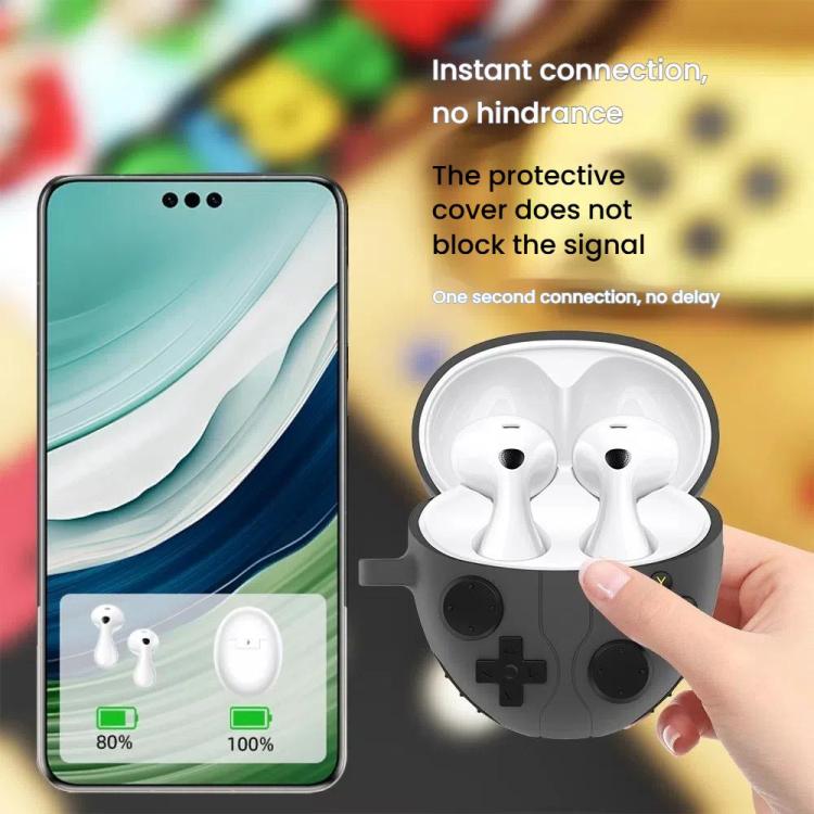 For HUAWEI FreeBuds 6 Case Cover Shockproof Silicone Protective Sleeve with Carabiner
