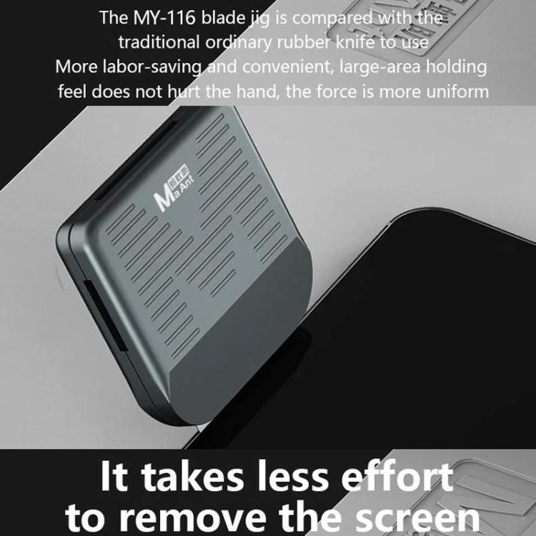 MaAnt MY-116 Magnetic Double-sided Blade Fixed Fixture Cell Phone Repair Removal Screen Shoveling Degumming Knife - Without Blade