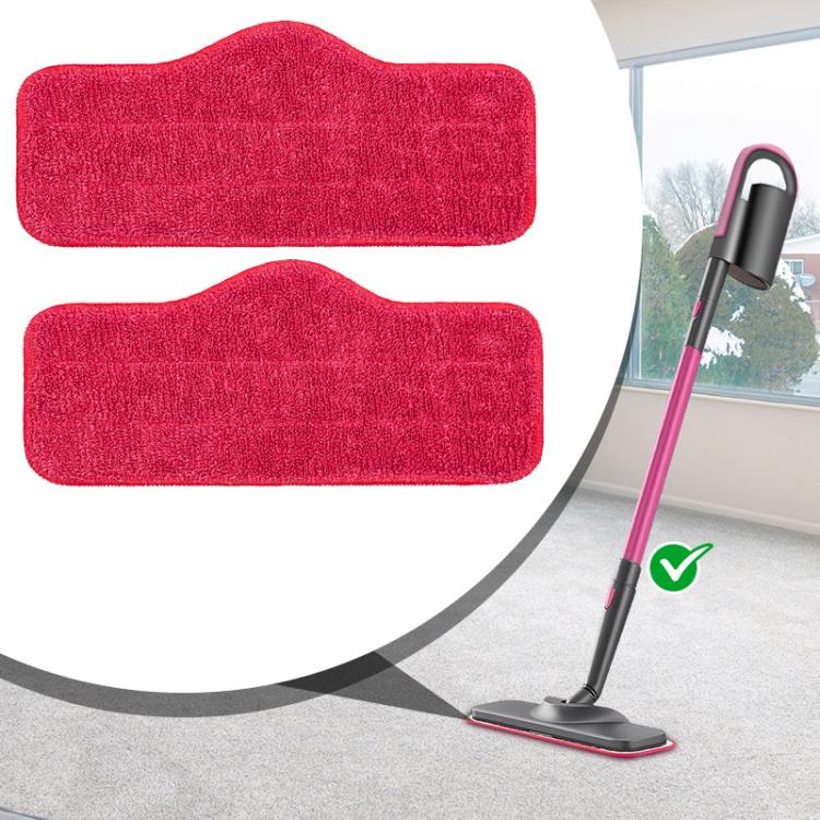 2pcs /Pack Mop Cloths Rag For Schenley Steam Mop Replacement Microfiber Pads - Red