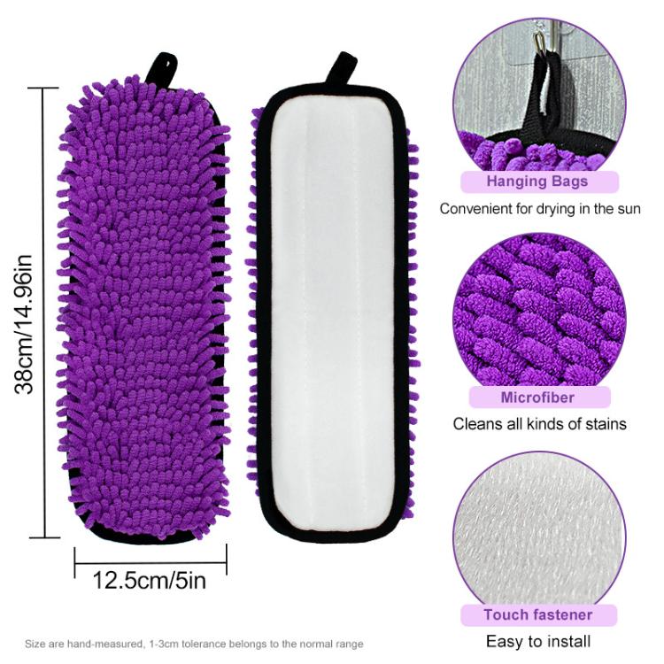 2pcs /Pack Chenille Microfiber Mop Pads For Swiffer PowerMop Replacement - Purple