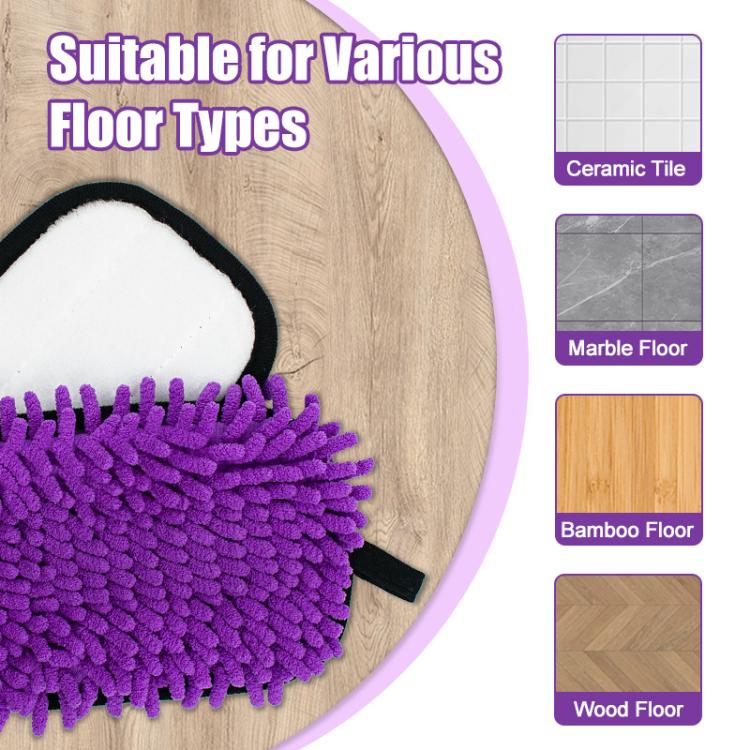 2pcs /Pack Chenille Microfiber Mop Pads For Swiffer PowerMop Replacement - Purple