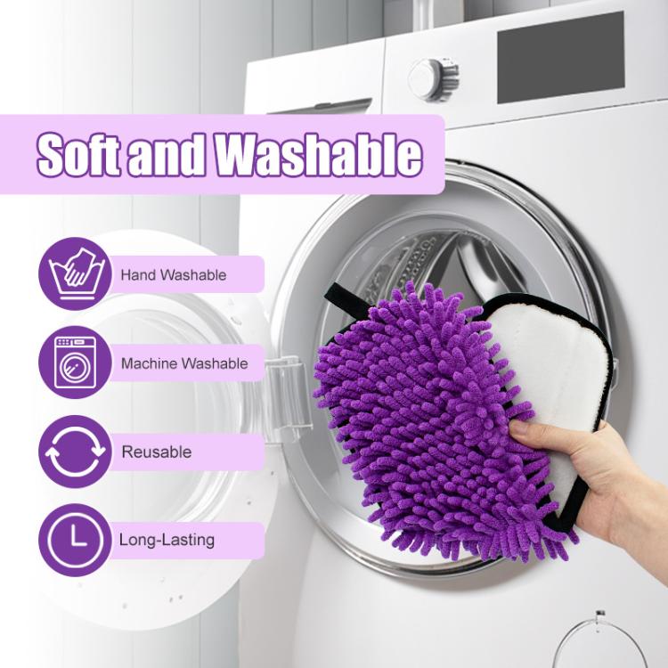 2pcs /Pack Chenille Microfiber Mop Pads For Swiffer PowerMop Replacement - Purple