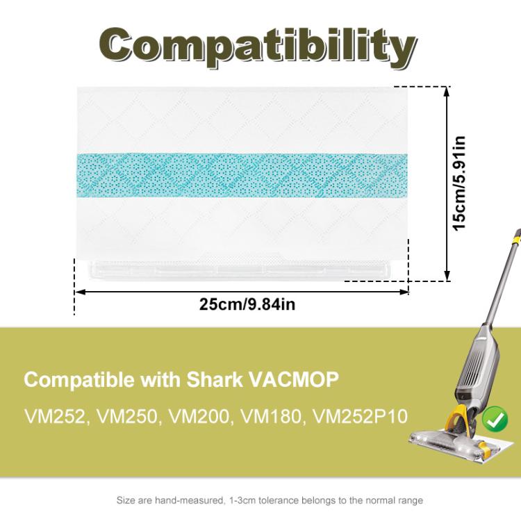 2pcs /Pack Disposable Mop Pad Refills For Shark Vacmop VM252/VM250/VM200/VMP30 - Blue Strip