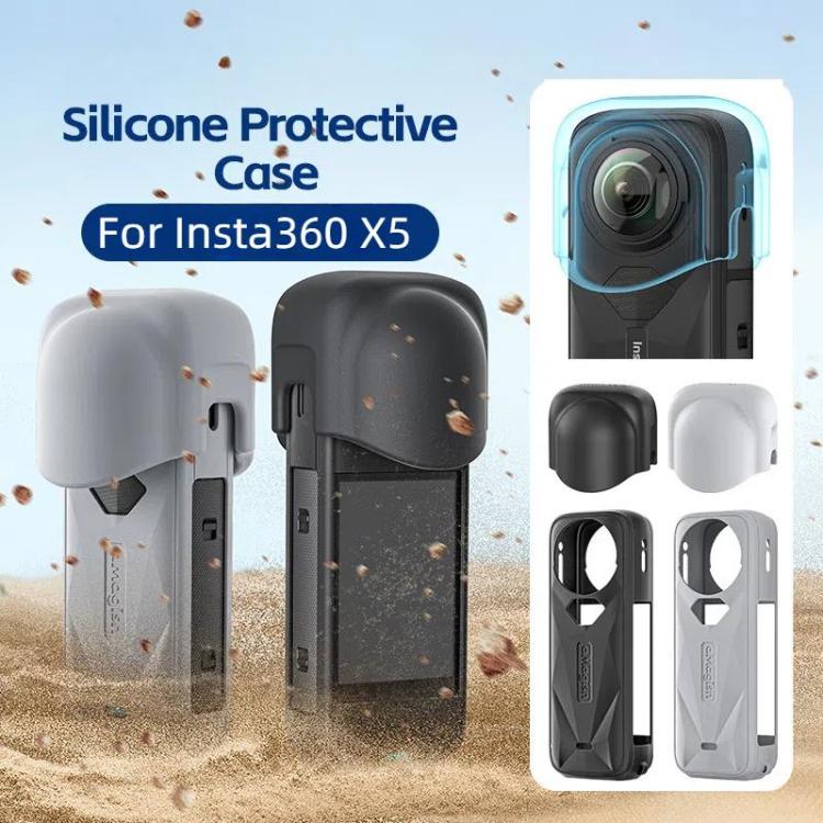 aMagisn Body Case For Insta360 X5 Action Camera Protective Accessories Gray