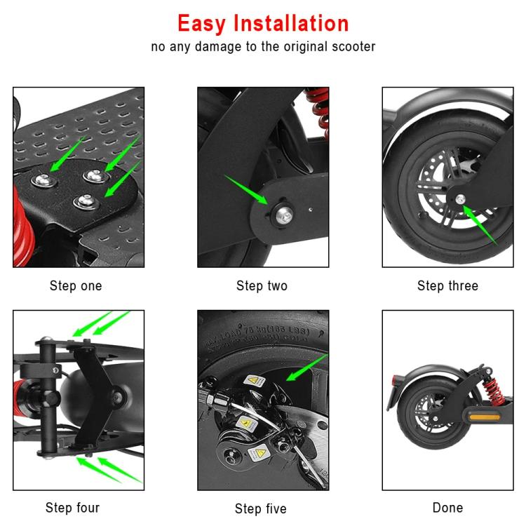 For Xiaomi Scooter Pro/Pro 2 Electric Scooter Rear Shock Absorber Suspension System Ride Vibration Reduction Kit Red