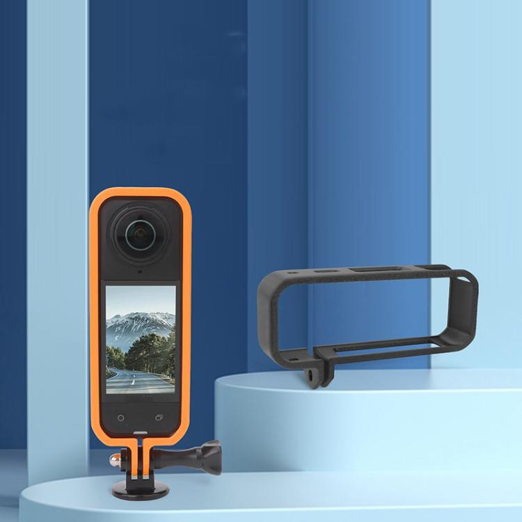 For Insta360 X5 360 Camera CQT Expandable Protective Cage Shockproof Case Horizontal Orange