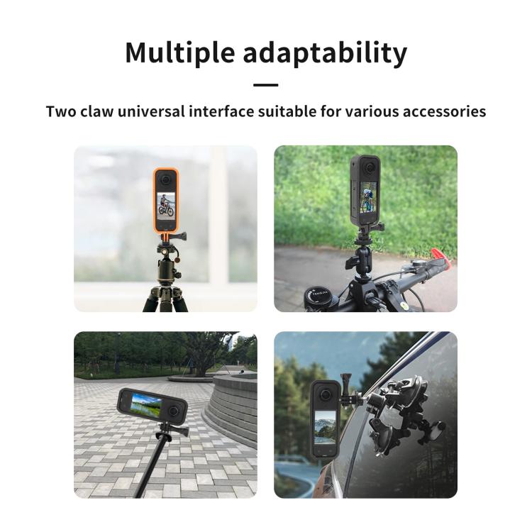 For Insta360 X5 360 Camera CQT Expandable Protective Cage Shockproof Case Vertical Orange