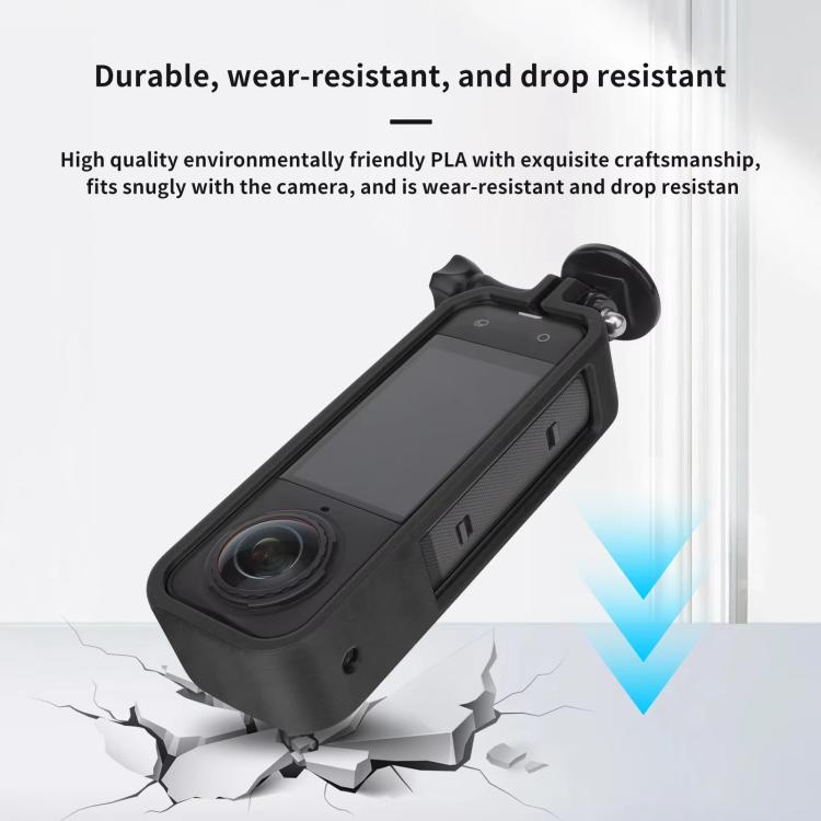 For Insta360 X5 360 Camera CQT Expandable Protective Cage Shockproof Case Vertical Orange