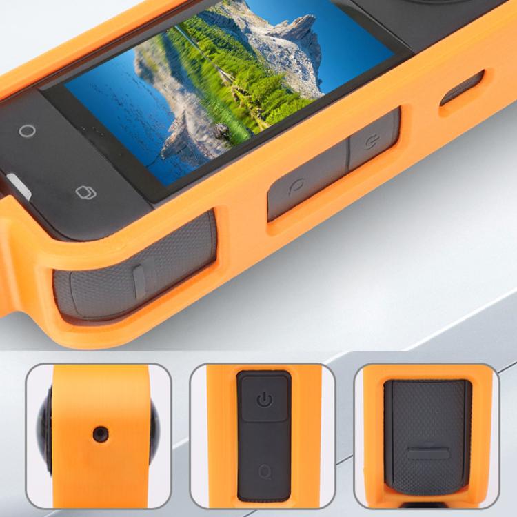 For Insta360 X5 360 Camera CQT Expandable Protective Cage Shockproof Case Horizontal Orange