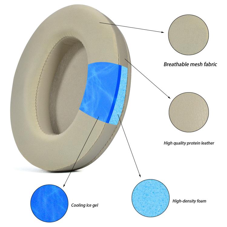 For Sony WH-1000XM3 Headphones 1pair Cooling Gel  Ear Pads Cooling & Breathable Cushions - Gold