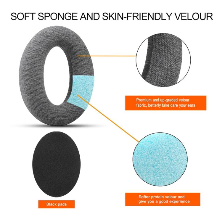 1pair Replacement Ear Pads For Sennheiser HD545, HD565, HD580, HD600, HD650 Headphones - Linen Gray