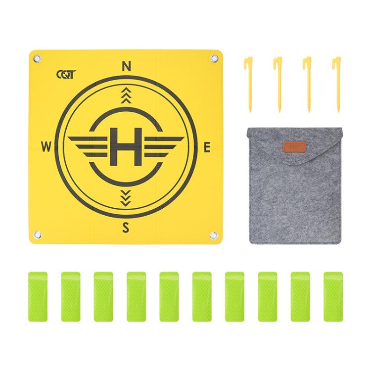 CQT 55cm Universal Reflective Drone Landing Pad Dual-Sided Waterproof Foldable Mat with Ground Pegs - Two-Tone