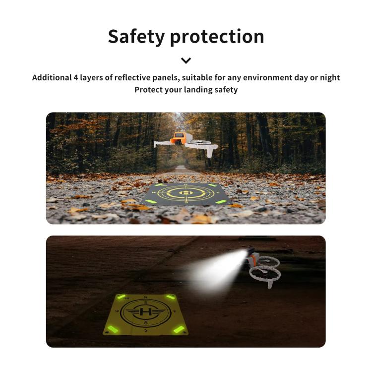CQT 55cm Universal Reflective Drone Landing Pad Dual-Sided Waterproof Foldable Mat with Ground Pegs - Two-Tone