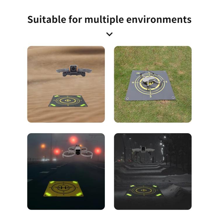 CQT 55cm Universal Reflective Drone Landing Pad Dual-Sided Waterproof Foldable Mat with Ground Pegs - Two-Tone