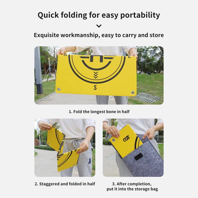 CQT 55cm Universal Reflective Drone Landing Pad Dual-Sided Waterproof Foldable Mat with Ground Pegs - Two-Tone