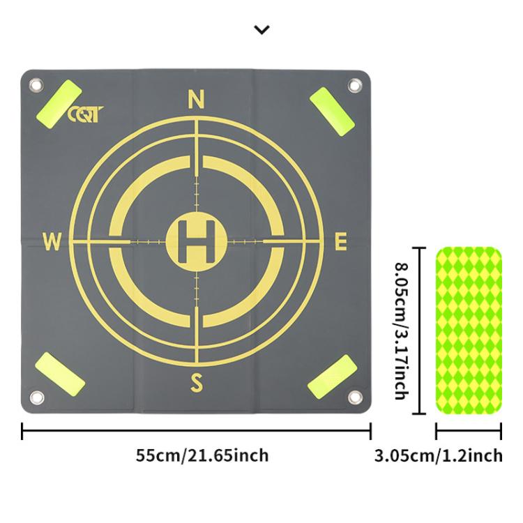 CQT 55cm Universal Reflective Drone Landing Pad Dual-Sided Waterproof Foldable Mat with Ground Pegs - Two-Tone