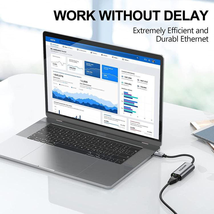 QGeeM  USB-A To RJ45 LAN Converter Gigabit Ethernet Adapter for Laptop, PC, Smartphone, Plug & Play Cable Length 15cm
