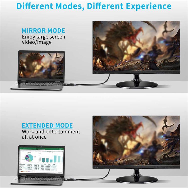 QGeeM VGA Male To HDMI Female Adapter With 5V Micro USB Power & Audio Transmission 1080P 60Hz - Black