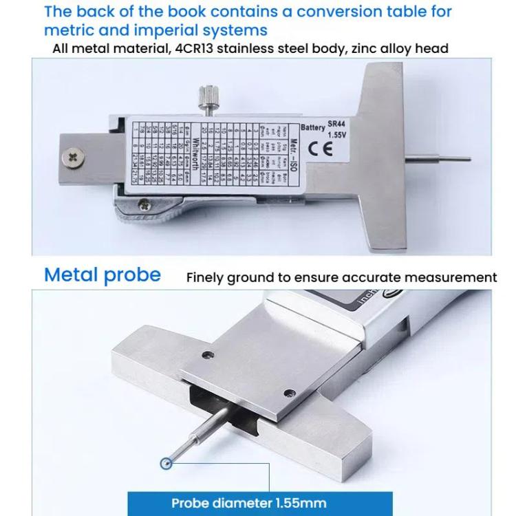 Syntek Electronic Digital Display Tire Tread Depth Caliper 0-25mm Measuring Tread Depth Gauge - All-metal