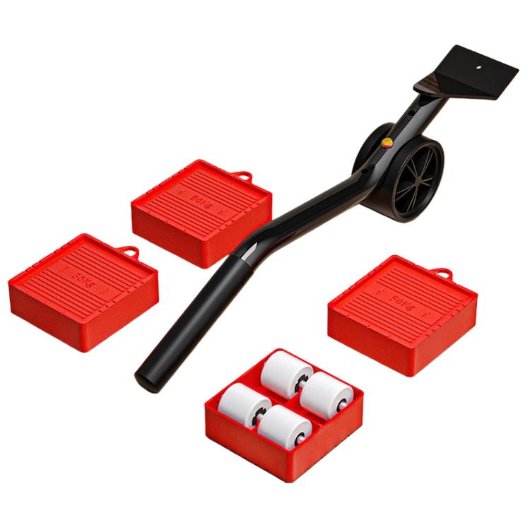 5 In 1 Universal Wheel Heavy Object Moving Tool 350kg Capacity Square Base - Red