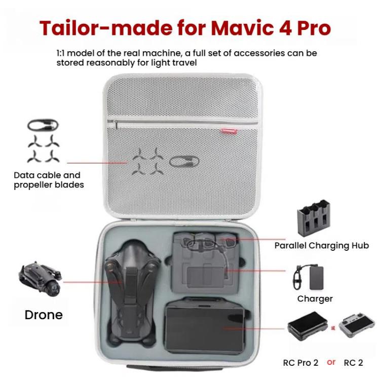For DJI Mavic 4 Pro Fly More Combo / Creator Combo Carrying Case Durable PU Crossbody Shoulder Bag