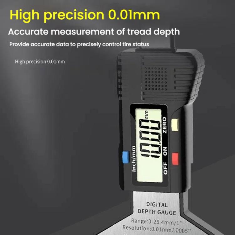 Syntek Digital Depth Ruler 0-25mm Electronic Tire Tread Measuring Ruler