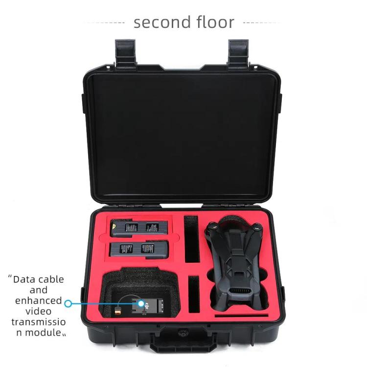 For DJI Mavic 4 Pro Fly More Combo RC 2 Explosion-Proof Box EVA Shockproof Storage Case With Shoulder Strap - Black